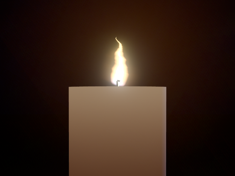 바람을 받아 짧아지고 흔들리는 불꽃
